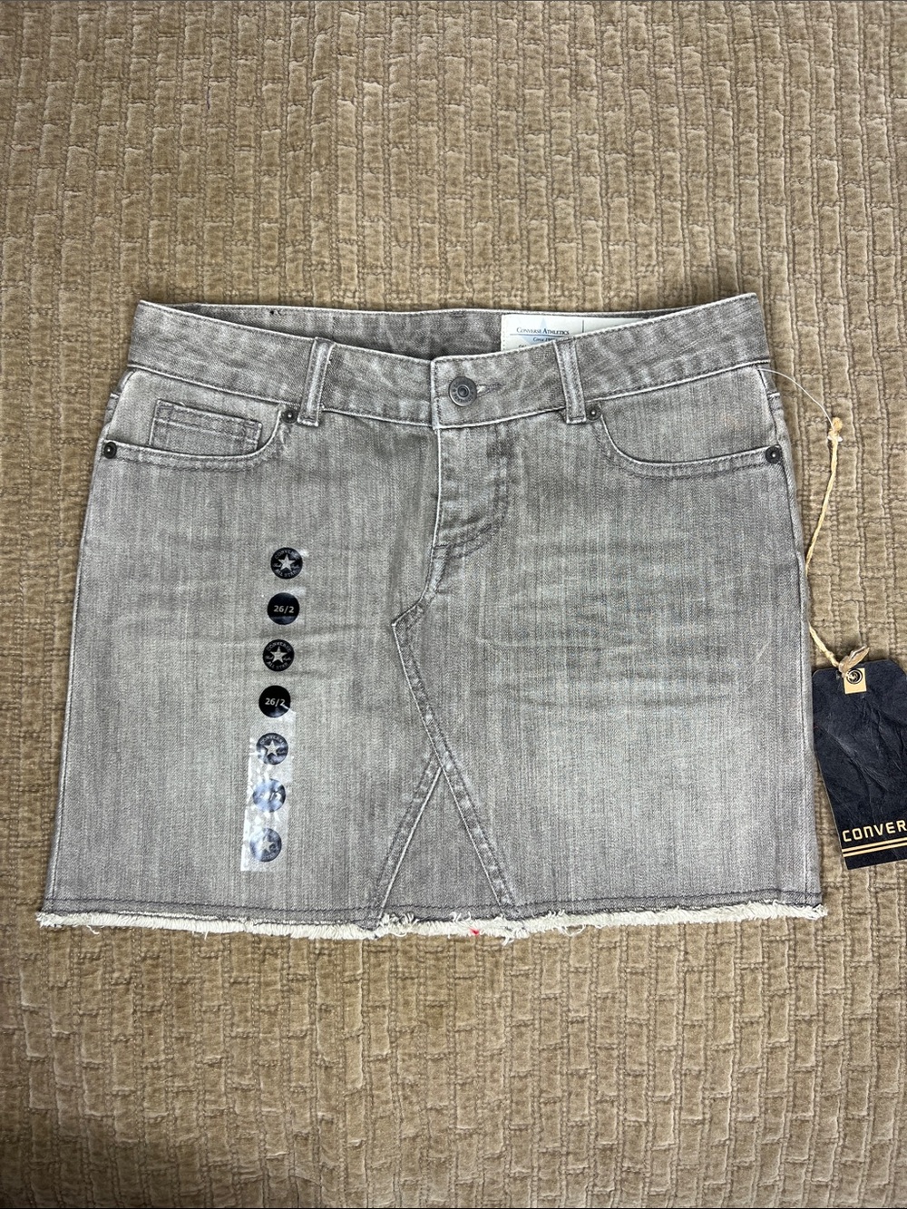 Converse Light Gray Denim Mini Skirt size 26/2 NWT